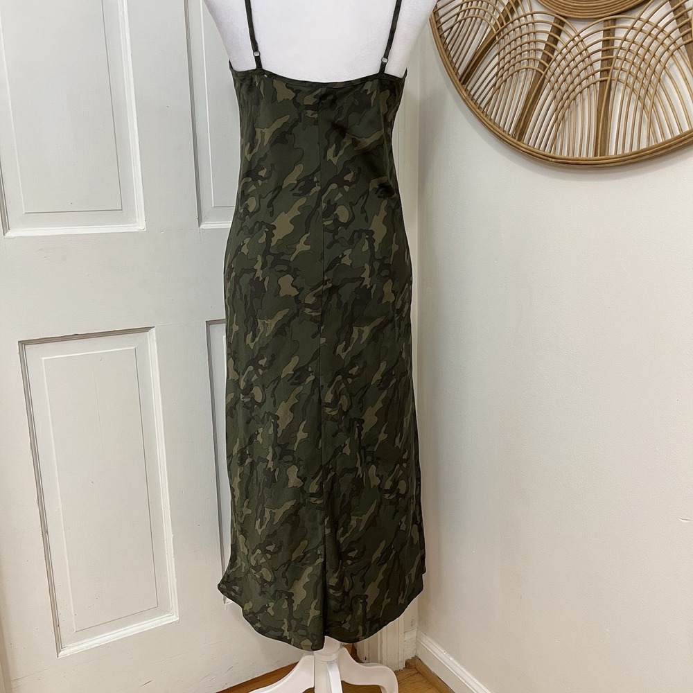 Wild Fable Y2K Coquette Midi‎ Slip Dress S Green Camo Whimsygoth HOCO - Picture 5 of 7
